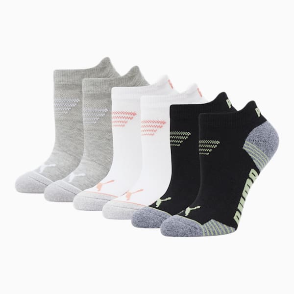 Women's Low Cut Socks [6 Pack], WHITE / MULTI, extralarge